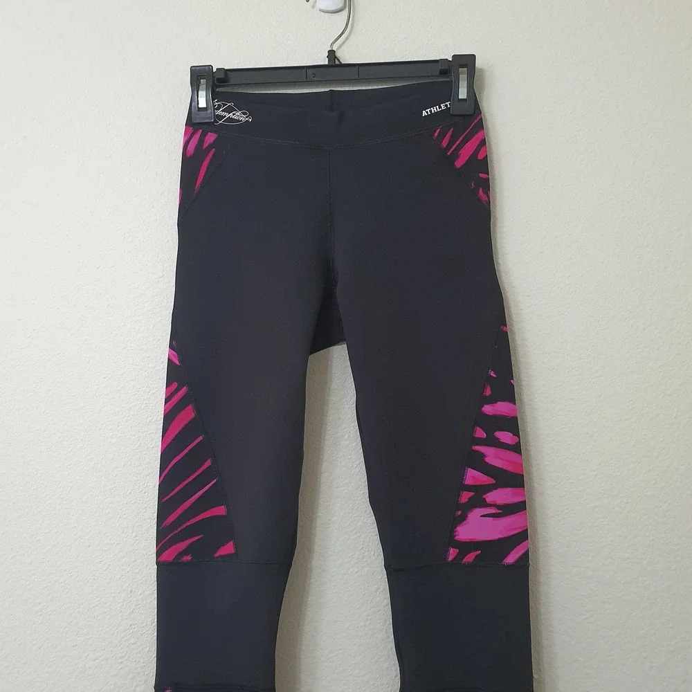 Redemption Athletix Leggings Black Pink Print Activewear Women's Size Small